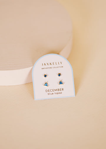 Birthstone Earrings | Jax Kelly - December | Blue Topaz