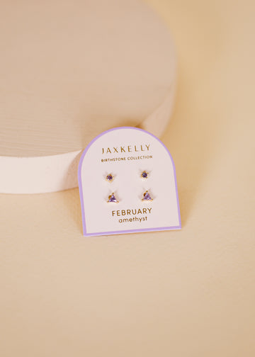 Birthstone Earrings | Jax Kelly - February | Amethyst