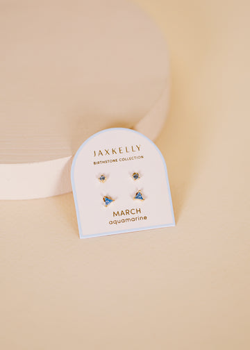 Birthstone Earrings | Jax Kelly - March | Aquamarine