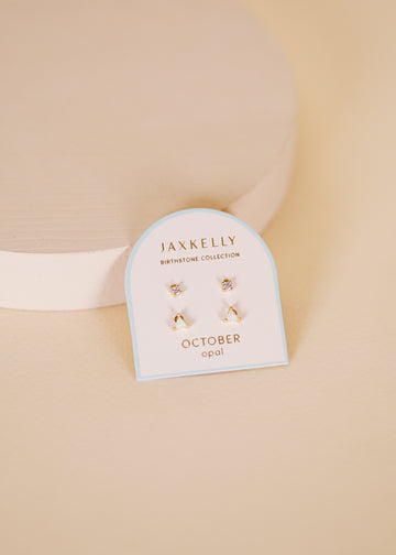 Birthstone Earrings | Jax Kelly - October | Opal - Jewelry