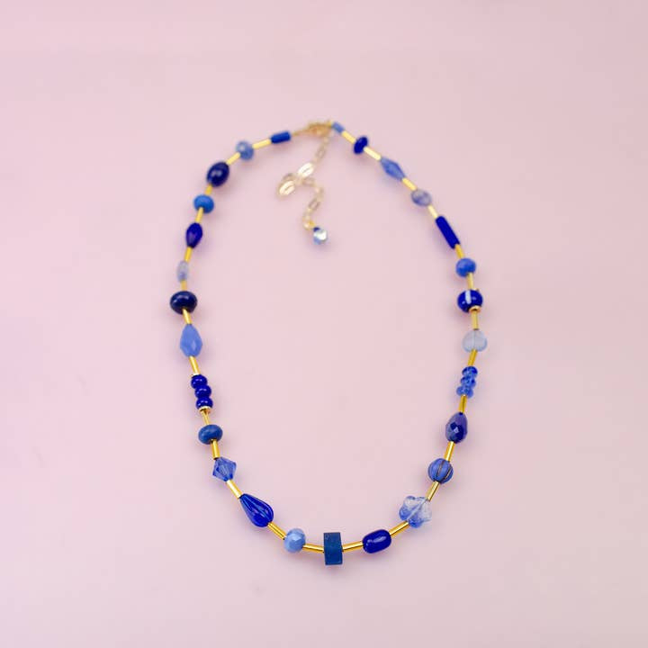 Blue Gemstone Beaded Necklace | Jill Makes - Jewelry