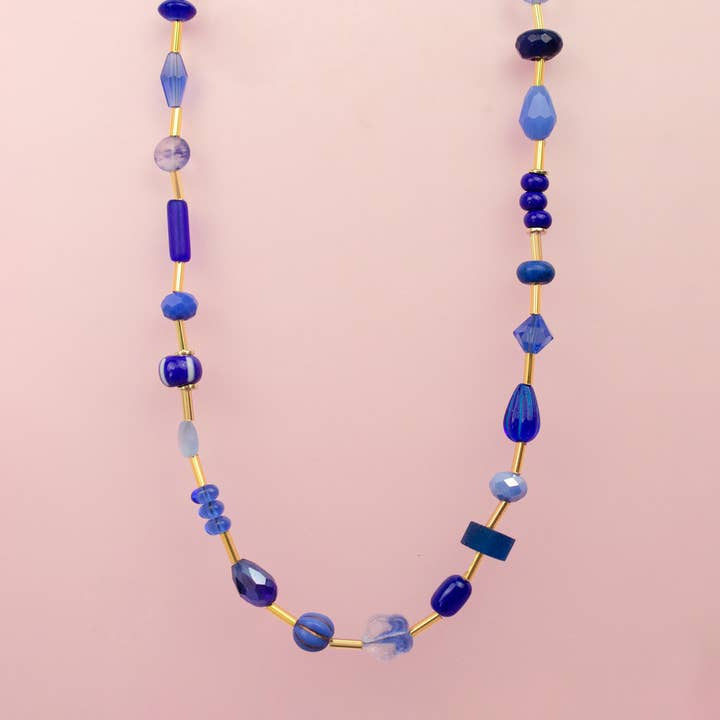 Blue Gemstone Beaded Necklace | Jill Makes - Jewelry