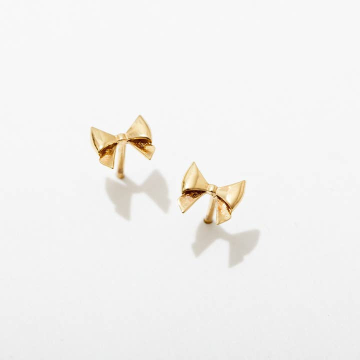 Bow 18k Gold Plated Studs | Larissa Loden - Jewelry