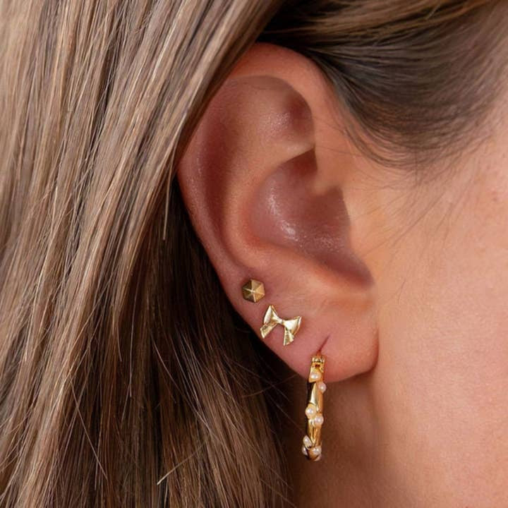 Bow 18k Gold Plated Studs | Larissa Loden - Jewelry