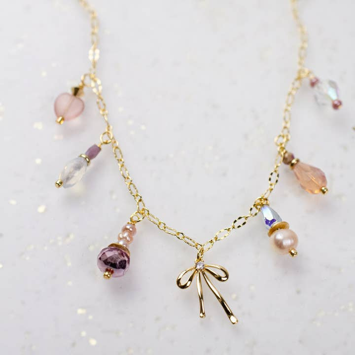 Bow Charm Necklace | Jill Makes - Jewelry - Beaded Jewelry