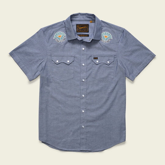 Crosscut Deluxe Shortsleeve Shirt | Fresh Blooms Indigo