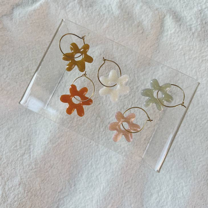 Daisy Hoop Earrings | Whiskey + Wine - Milk - Jewelry