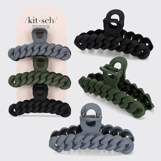 Eco-friendly Chain Claw Clip 3pc Set | Kitsch - Accessories