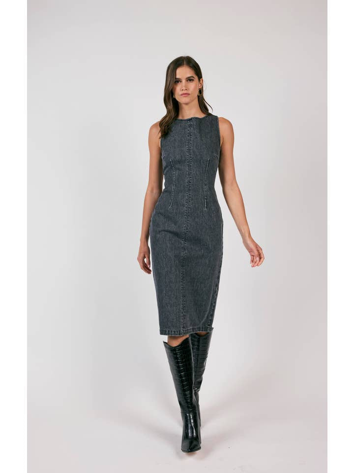 Fitted Demin Dress | Sage the Label - X-small - Apparel