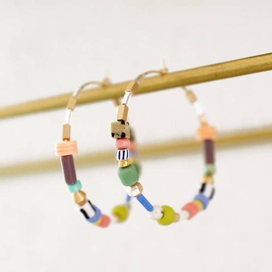 Garden Party Hoops | Jill Makes - Jewelry - Beaded Jewelry