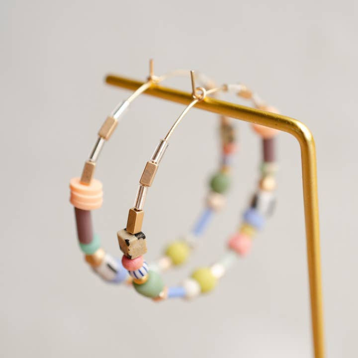 Garden Party Hoops | Jill Makes - Jewelry - Beaded Jewelry