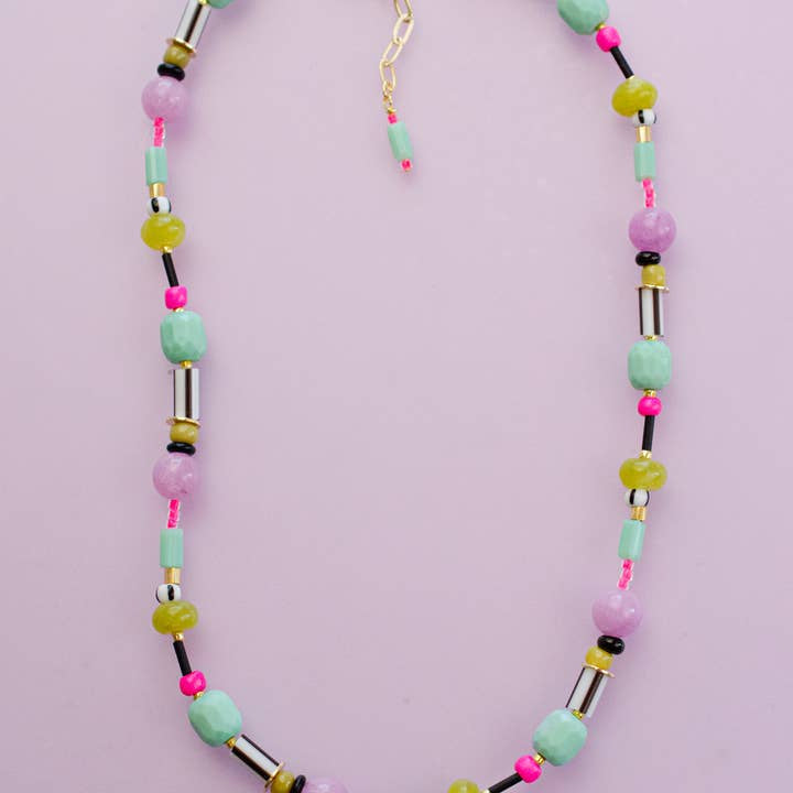 Neon Beaded Friendship Necklace | Jill Makes - Jewelry