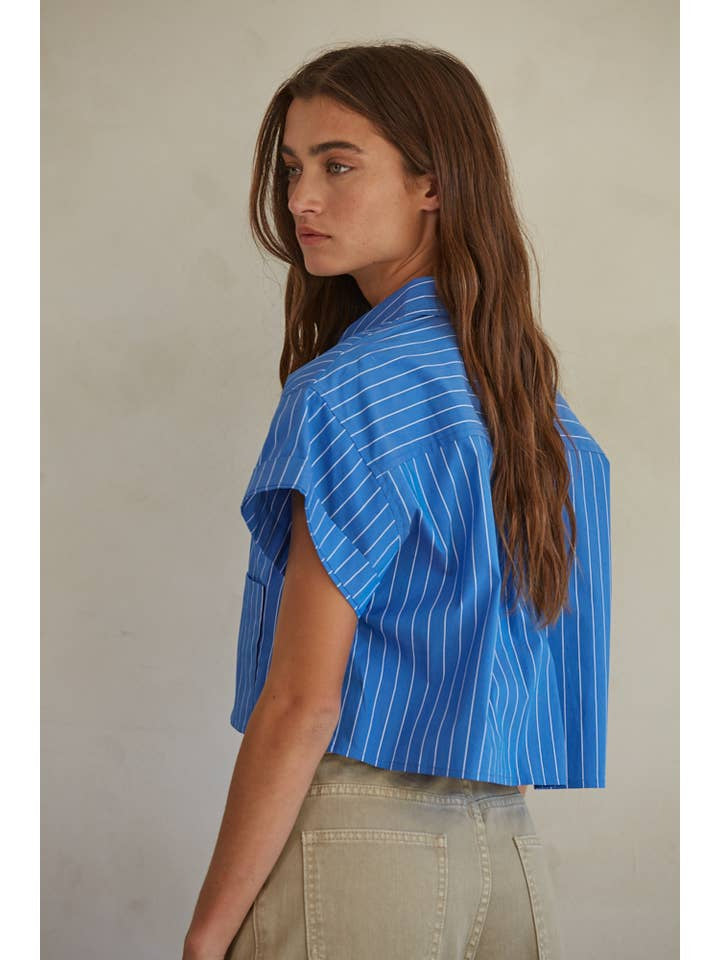 Short Sleeve Crop Top | Striped | by Together - Shirt