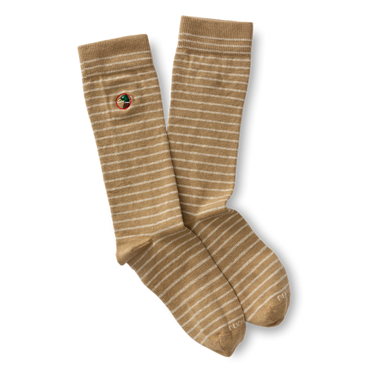 Striped Logo Sock | Duck Head - Khaki - Apparel - Apparel