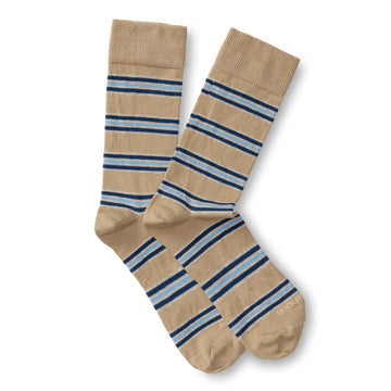 Striped Logo Sock | Duck Head - Multi Khaki - Apparel