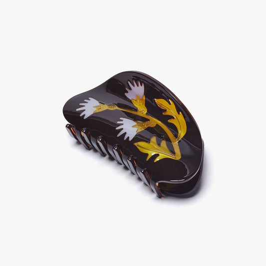 Women’s Milk Thistle Hair Claw Dark Brown and Gold