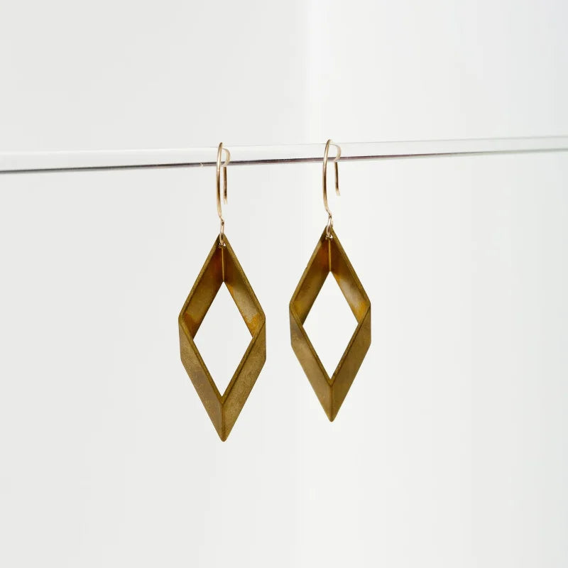 Open Brass Diamond Earrings | Larissa Loden - Jewelry -