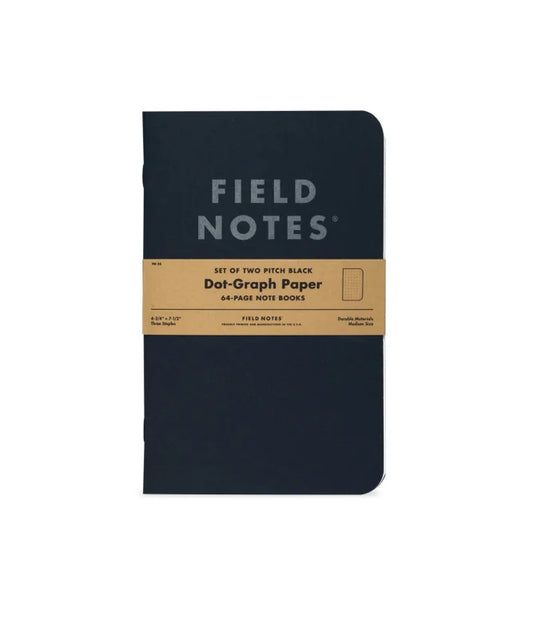 ’pitch Black Notebook 2-pack Displaying Dark Blue Field Notes Notebook’