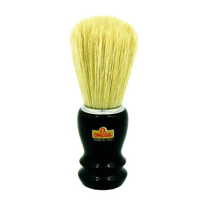 Shave Brush | Chrome Rimmed Black Handled | Omega - Men’s