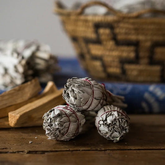 White Sage Smudge Stick With Cinnamon Sticks And Cinnamons.